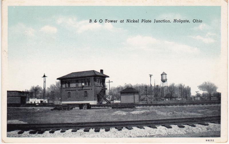 B & O Railroad Tower at Nickel Plate Junction, Holgate, Ohio 1949