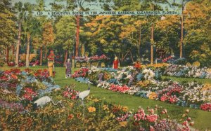 Vintage Postcard 1940 A Beautiful Scene In Japanese Gardens Clearwater Florida