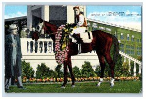 Vintage Gallahadion Winner Of 1940 Kentucky Derby Postcard F126E