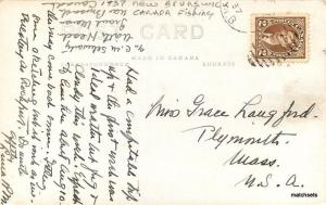 1937 New Brunswick Canada Fishing RPPC Real photo postcard 10297