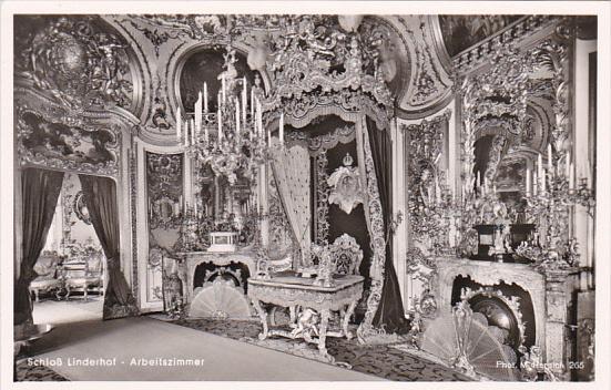 Germany Schloss Linderhof Arbeitszimmer Real Photo