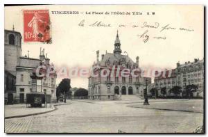 Postcard Old Vincennes Place de l'Hotel de Ville