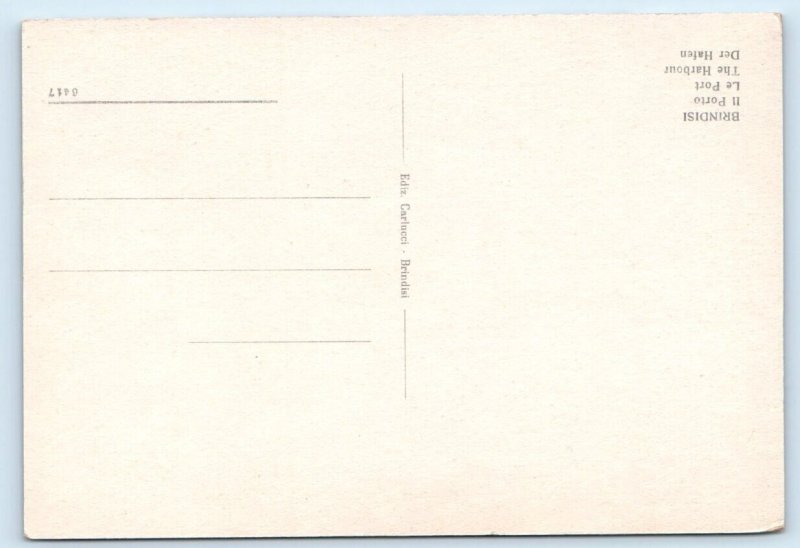 BRINDISI Le Port ITALY 4x6 Postcard