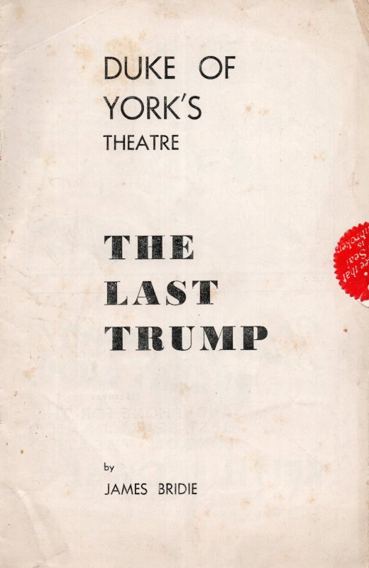 The Last Trump Not Donald James Bridie Seymour Hicks Theatre Programme