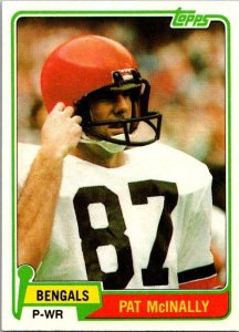 1981 Topps Football Card Pat McInnally Cincinnati Bengals s60046