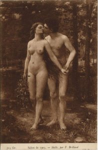 CPA F. brillaud romance paris salon (47871) 