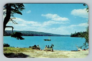 Blue Mountain Lake, Scenic View, Adirondack Mountains, Chrome New York Postcard