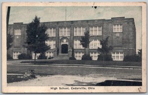 Cedarville Ohio 1920s Postcard High School Building