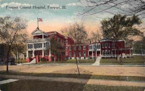 Freeport General Hospital Freeport Illinois 1910c postcard