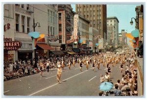 Memphis Tennessee TN Postcard Main Street During Cotton Carnival Parade c1950's