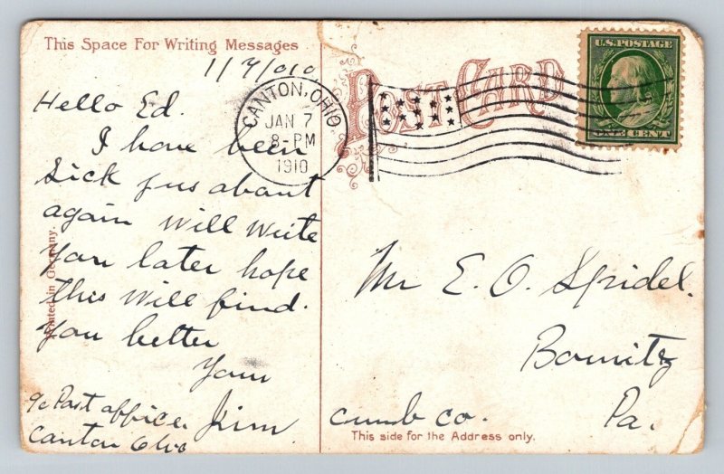 1910  Post Office   Canton  Ohio   Postcard