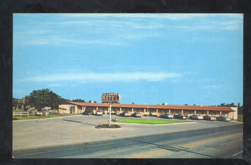 BEEVILLE TEXAS EL CAMINO MOTEL VINTAGE ADVERTISING POSTCARD OLD CARS