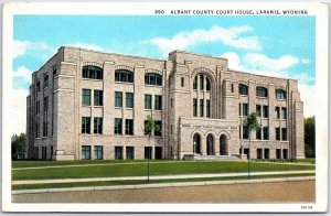 VINTAGE POSTCARD THE ALBANY COUNTY COURT HOUSE IN LARAMIE WYOMING CURT TEICH