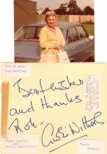 Googie Withers Vintage Autograph Photo & Raiders Of The Lost Ark