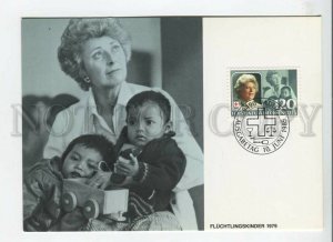 450334 Liechtenstein 1985 year First Day maximum card Red Cross helping children