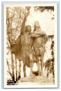 C.1910 Vintage Statue Washington Park Portland OR RPPC Postcard F63 