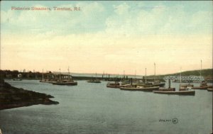 Tiverton RI Fisheries Steamers Boats c1910 Postcard