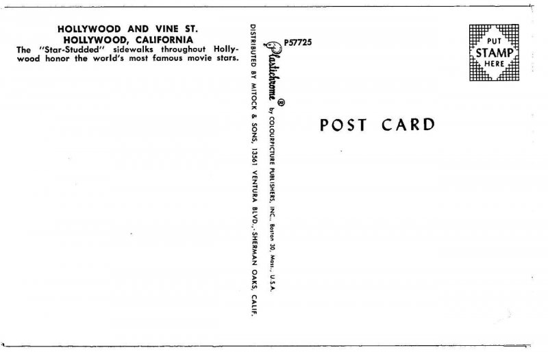 Star Sidewalk HOLLYWOOD & VINE Brown Derby Charlton Heston Walk of Fame 1960s