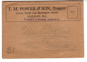 T M Power Drug Store Vintage Photographers Envelope, Halifax, Nova Scotia