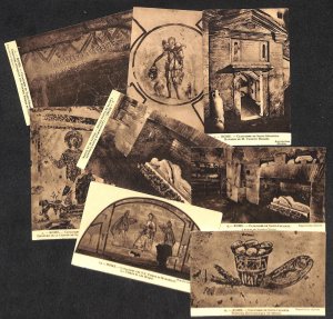 Lot of 7 vintage postcards Italy Rome roman catacombs 