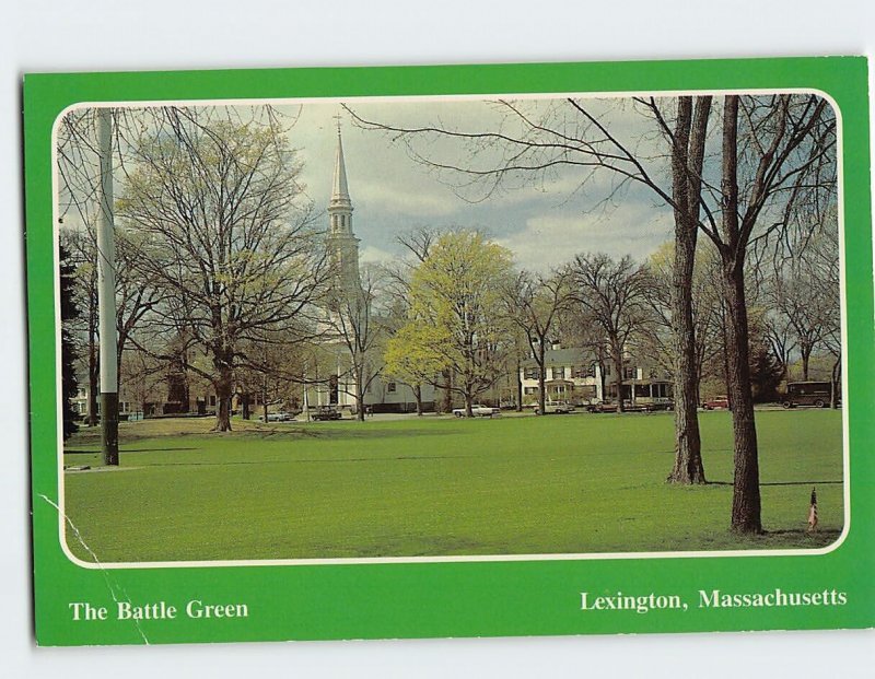 Postcard The Battle Green Lexington Massachusetts USA