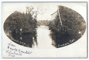 1906 Sloan's Dam View Eugenia Flesherton Ontario Canada RPPC Photo Postcard