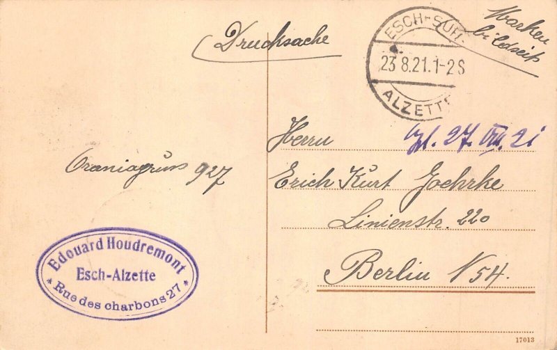 L136 Luxembourg 1921 Esch-sur-Alzette Panoramic View vintage postcard