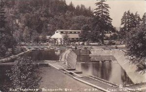 Oregon Bonneville Fish Hatchery Real Photo RPPC