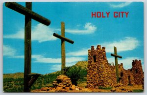 Lawton Oklahoma~Holy City Easter Pageant Grounds W/ Crosses~Vintage Postcard