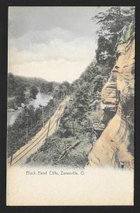 Black Hand Cliffs & Railroad Track Zanesville Ohio Unused c1910s