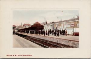 Wimbledon England Train Station Branson's Coffee Davies Bacon 1910 Postcard E38
