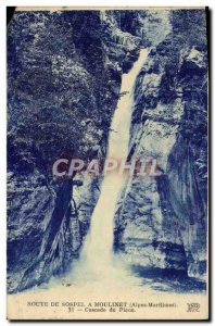 Old Postcard Route De Sospel A reel waterfall Piaon