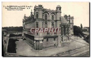 Postcard Old St Germain en Laye View of the Chateau & # 39Ensemble