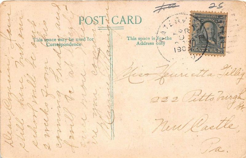 E6/ Waterville Ohio Postcard 1909 High School Building 