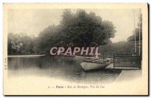 Old Postcard Paris Bois de Boulogne View of Lake