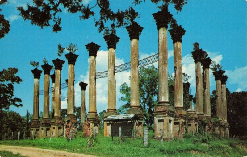 Postcard Ruins of Windsor near Lorman Mississippi