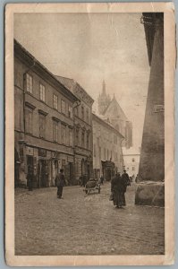 KRAKOW POLAND W ULICY MIKOLAJSKIEJ ANTIQUE POSTCARD