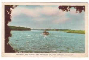 Shooting The Rapids, Thousand Islands, Ontario, Vintage Jack H Bain Postcard