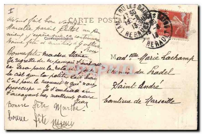 Old Postcard Around Lamalou Baths Bridge Tarrassac