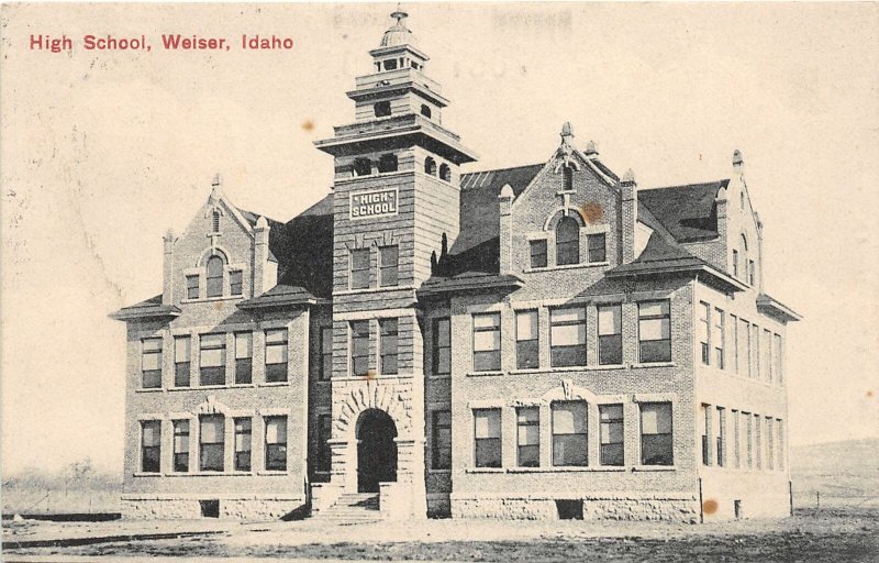 H83/ Weiser Idaho Postcard c1910 High School Building  59