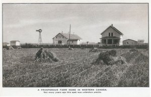 A Prosperous Farm In Western Canada Old Farming Postcard