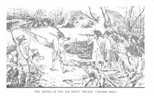 The Battle at the Old North Bridge in Concord, Massachusetts