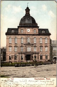 City Hall, Charlestown MA c1907 UDB Vintage Postcard V08