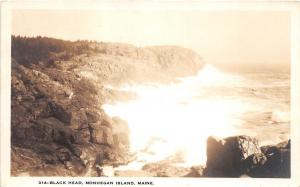 C52/ Monhegan Island Maine Me RPPC Real Photo Postcard c1940s Black Head Ocean