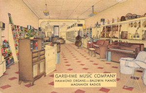 Las Vegas Nevada Garehime Music Company, Interior, Color Linen Vintage PC U9845