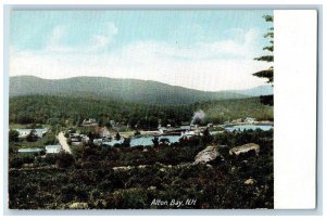 c1905 Alton Bay Aerial View Boats Docking Buildings New Hampshire NH Postcard 