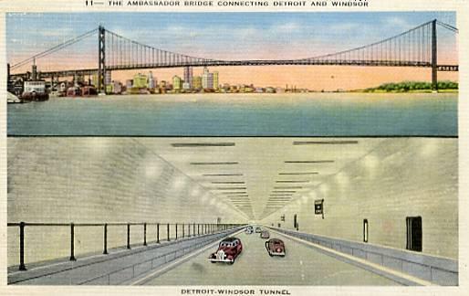 MI - Detroit, Ambassador Bridge & Detroit-Windsor Tunnel