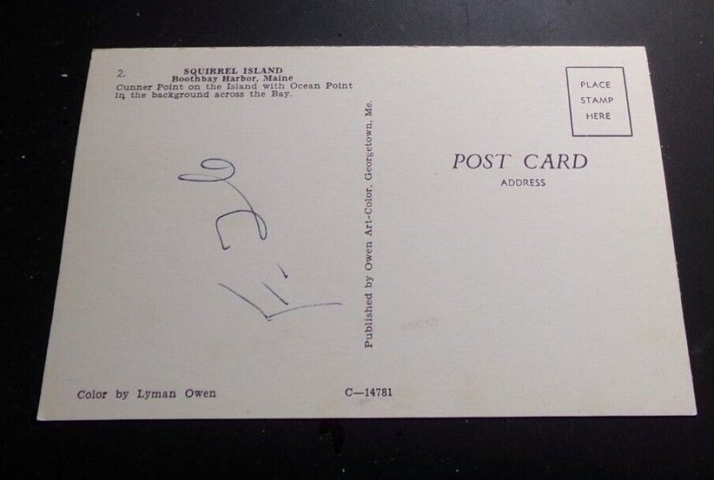 UNUSED POSTCARD - SQUIRREL ISLAND, BOOTHBAY HARBOR, MAINE