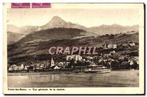 Old Postcard Evian Les Bains Vue Generale De La Boat Station