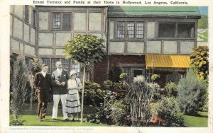 Movie Star Ernest Torrence & Family at Home, Hollywood c1920s Vintage Postcard